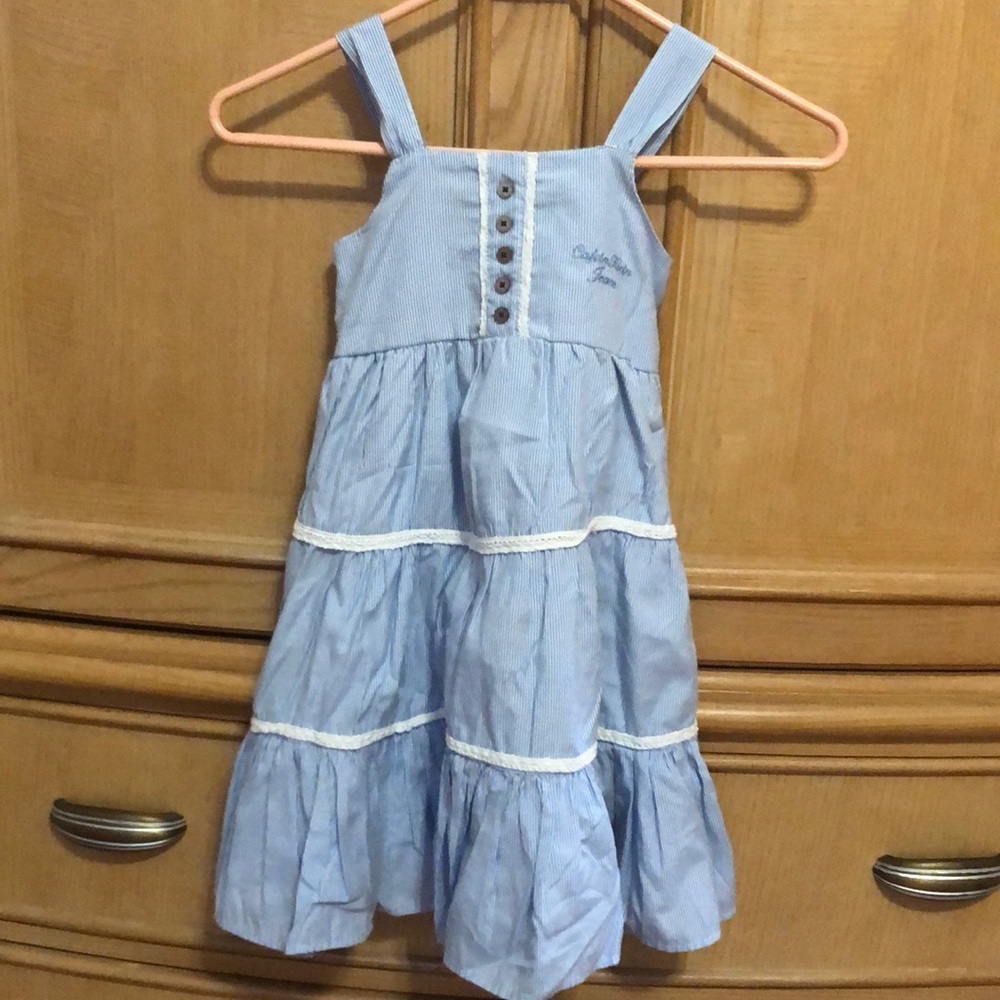Calvin Klein blue & white striped dress